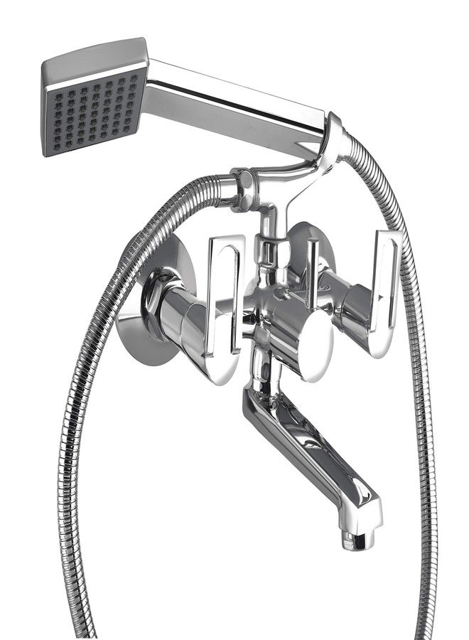 10X Brass Wall Mixer 2 in 1 for Bathroom WM-71240 with Crutch & Hand Shower with 1 Meter Tube…